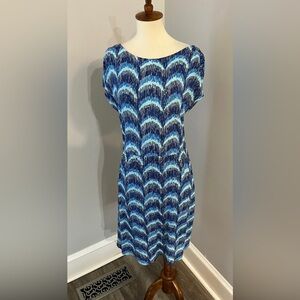 LILLY PULITZER Sadie stretch jersey waves Dress Blue Size XS
